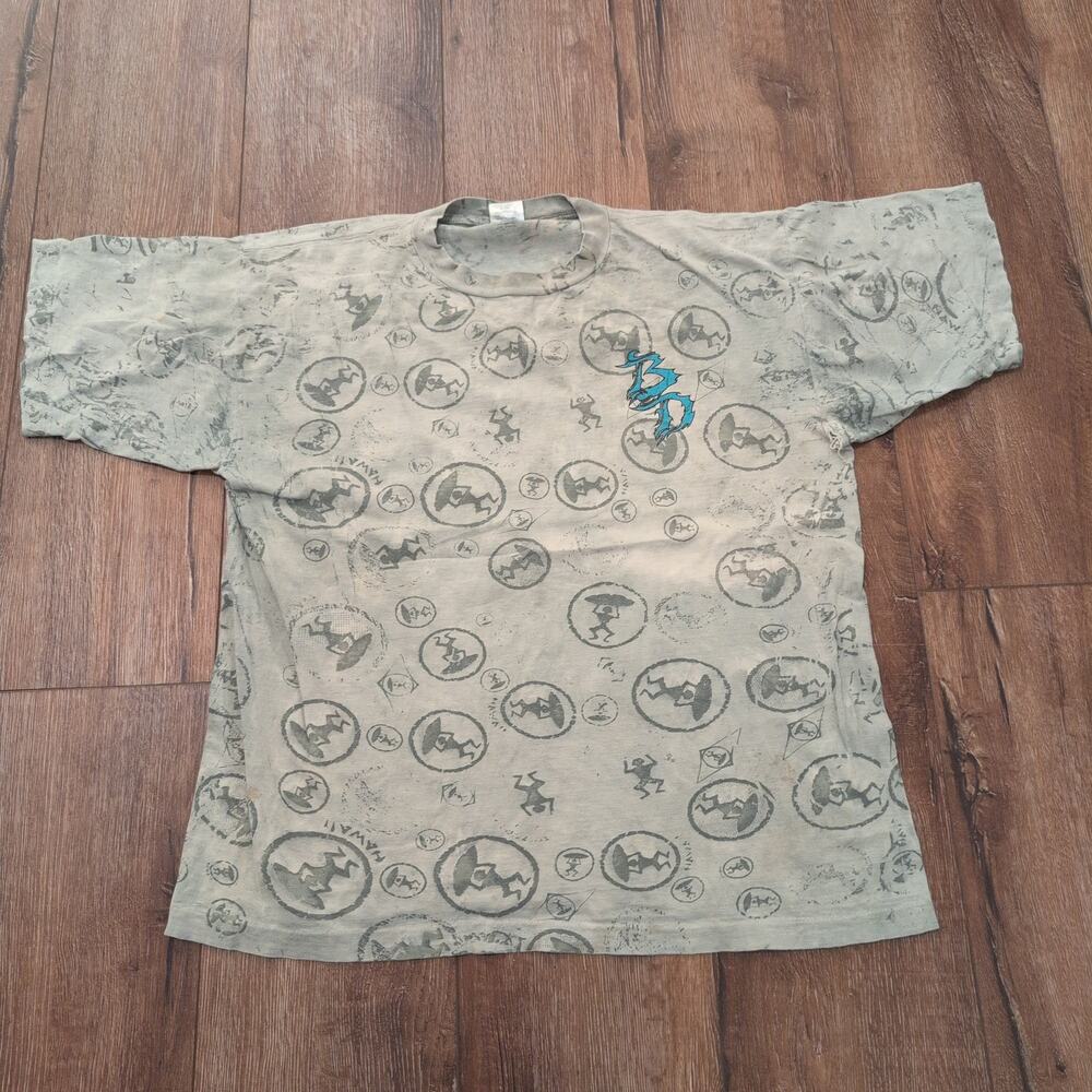 VTG BD Adult Large‎ Shirt Surf Skater Beach Hawaii Maui Ocean Single Stitch AOP